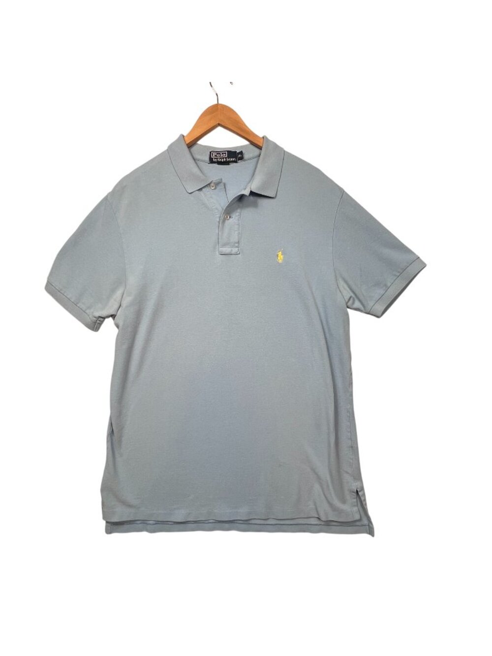 Polo Ralph Lauren Mens XL Blue Short Sleeve Polo Shirt With Yellow Pony Logo